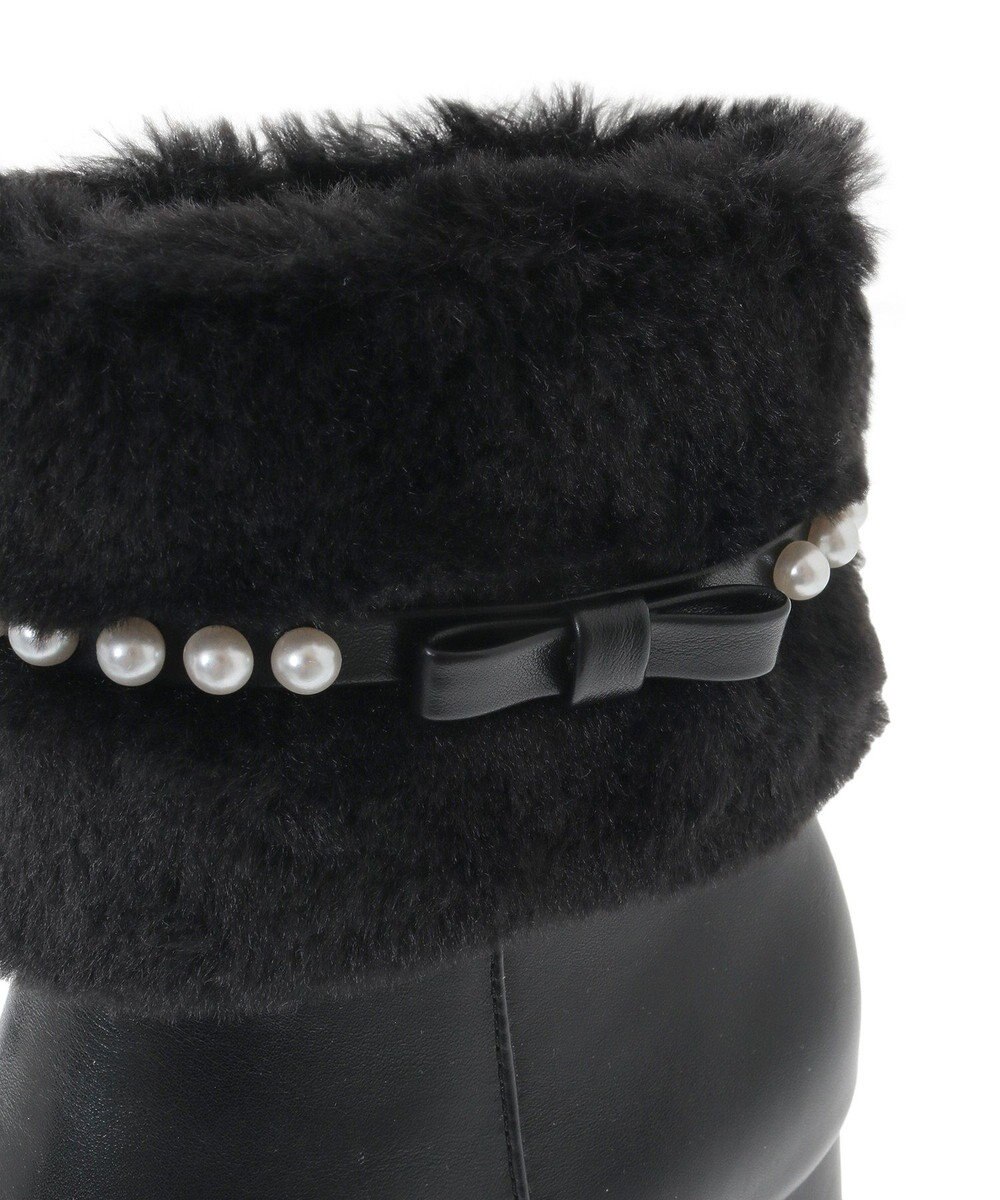 Maison de FLEUR パールリボンファーブーツ 