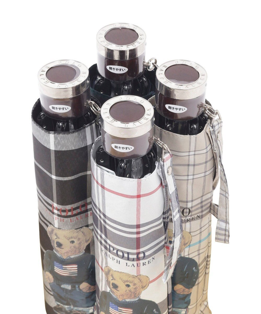 MOONBAT POLO RALPH LAUREN 遮光 晴雨兼用 折りたたみ日傘 チェック ポロベア 