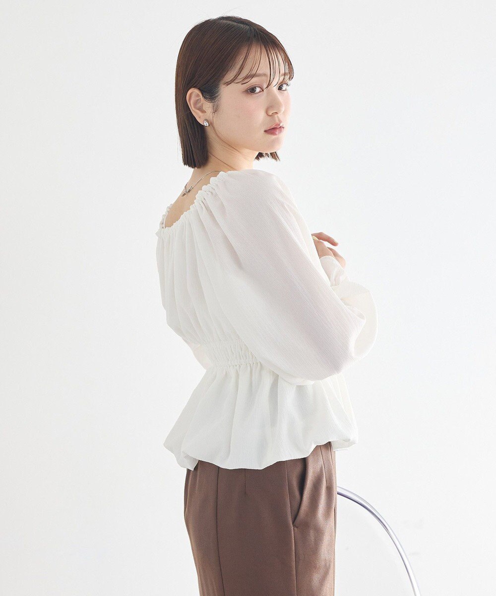 earth music&ecology バルーンヘムブラウス 