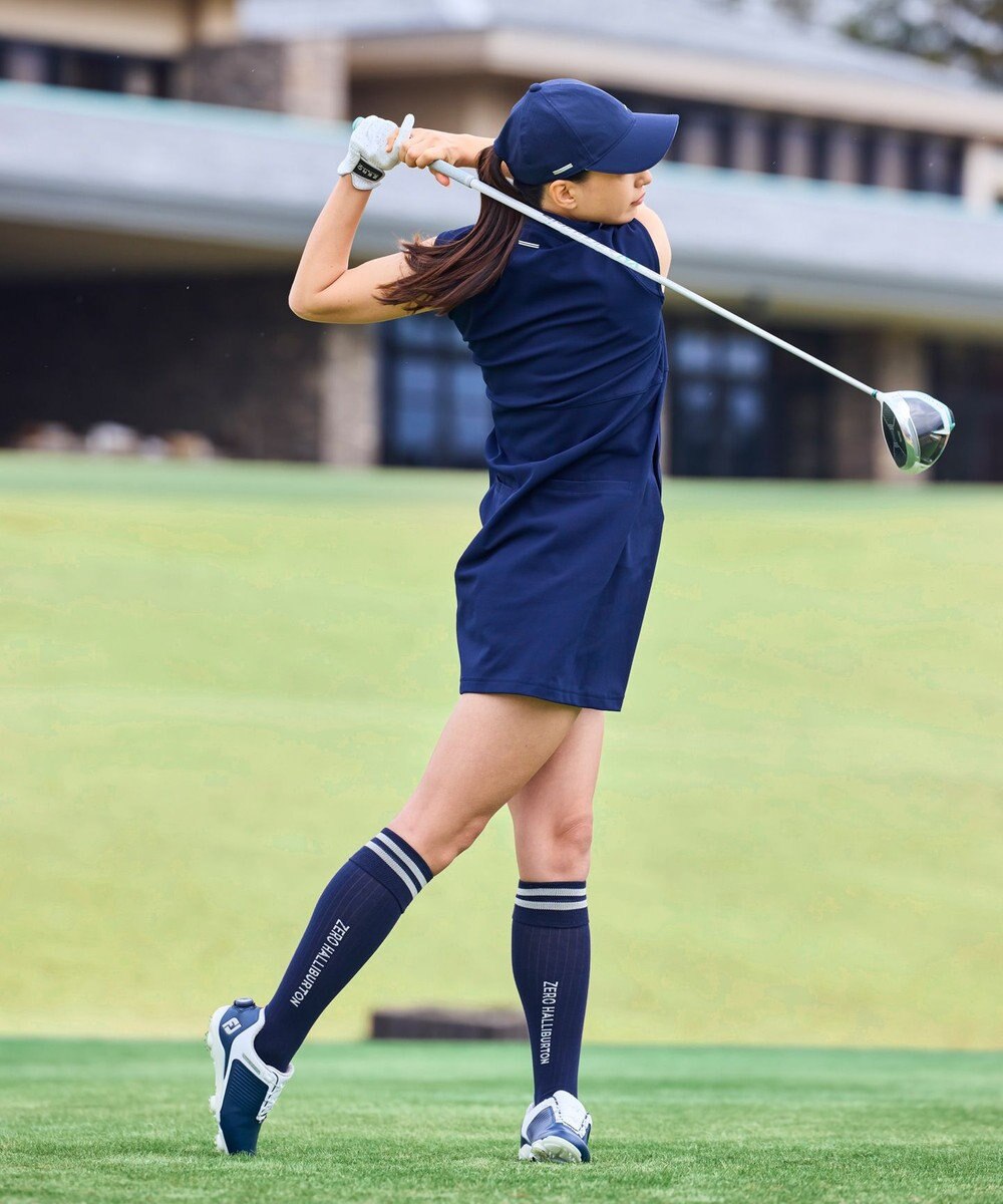 ZERO HALLIBURTON 【吸水速乾・UVケア】 フレンチスリ―ブモックネック鹿の子ワンピース ZHG-W5S4b 82978 