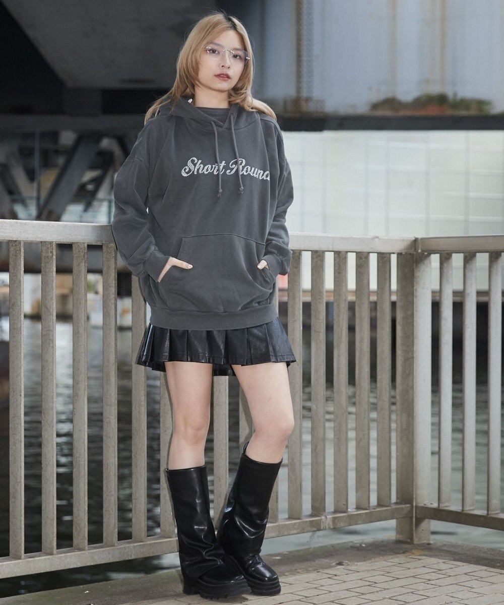 WEGO 【ユニセックス着用ITEM】ピグメントラメグラフィックプルパーカー 