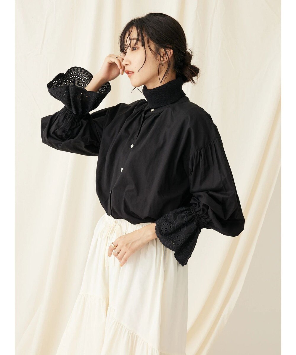 CRAFT STANDARD BOUTIQUE スカラレース袖ブラウス 