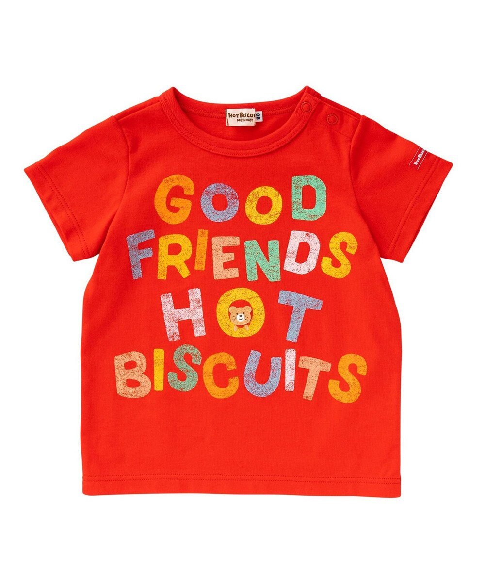 MIKI HOUSE HOT BISCUITS 【80-120cm】 プリント 半袖Ｔシャツ 赤