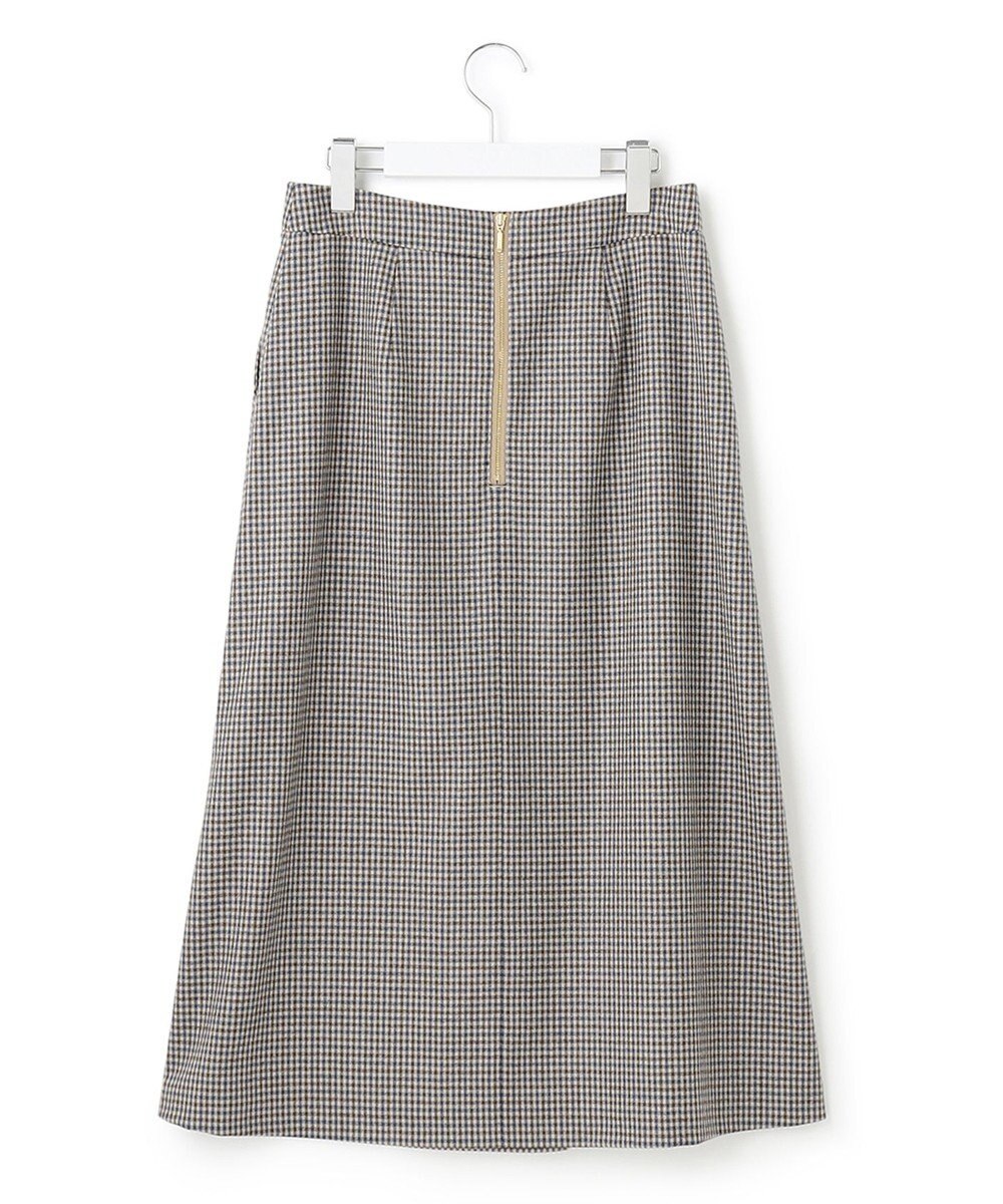 23区 ウールミルドストレッチ チェック フロントタックAラインスカート 