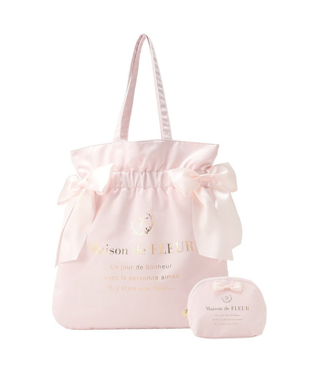 Maison de FLEUR 《セット商品》ダブルリボンギャザートート・ポーチ 