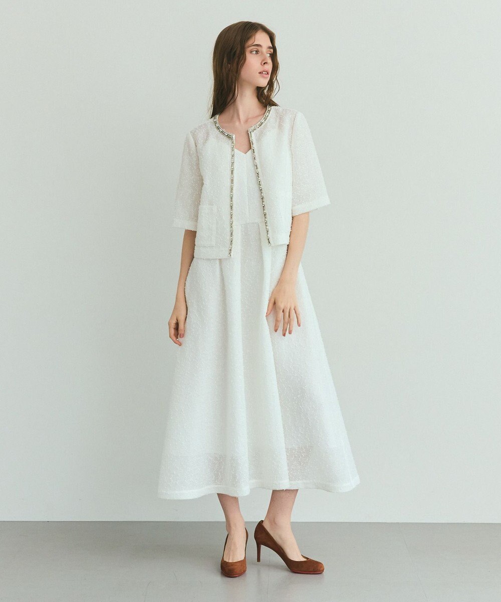 GRACE CONTINENTAL メッシュツイードキャミドレス 