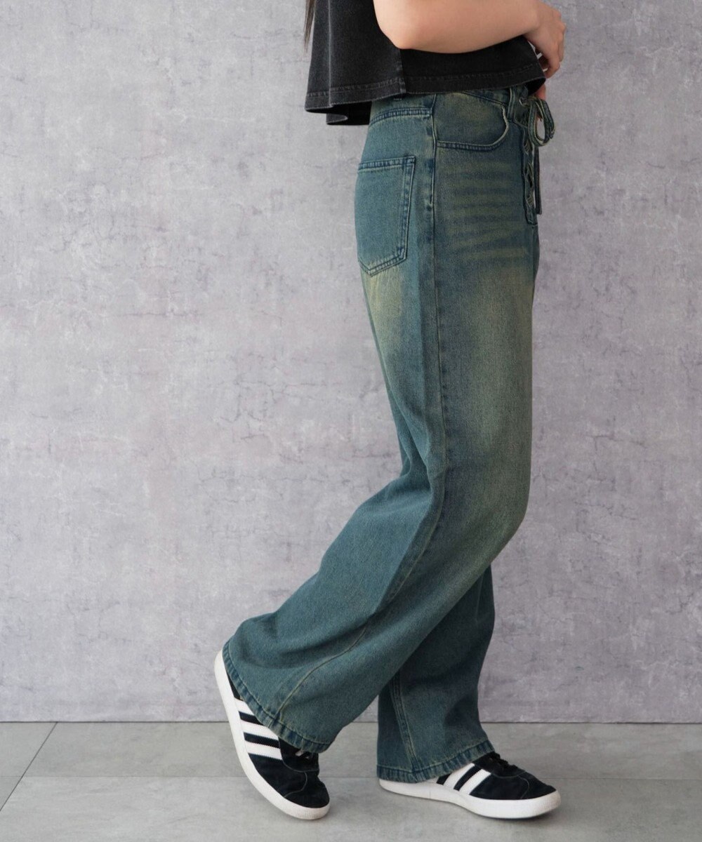 WEGO レースアップデニムパンツ 