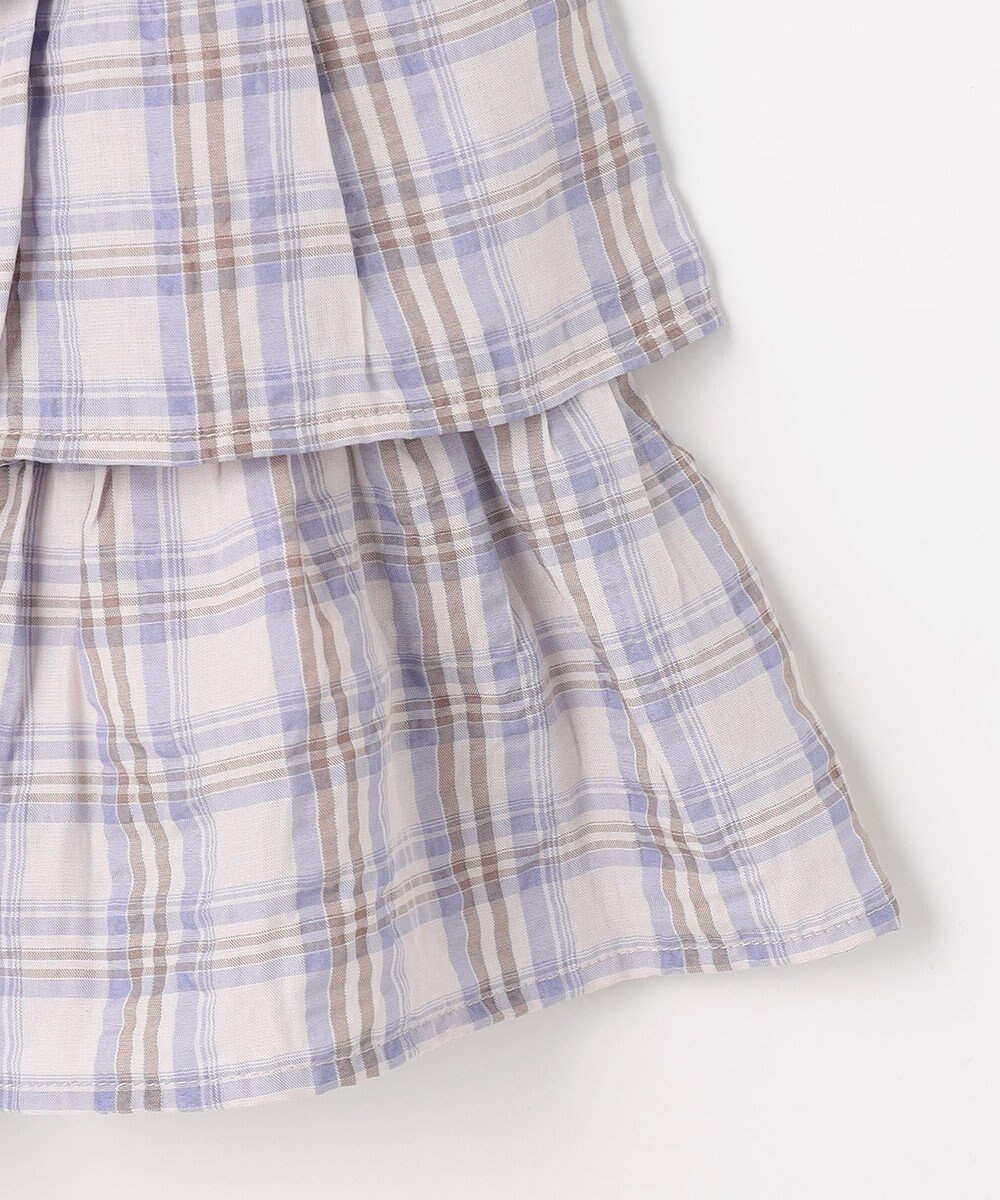 ANY KIDS 【洗濯機可能】ティアード チェックスカパン 