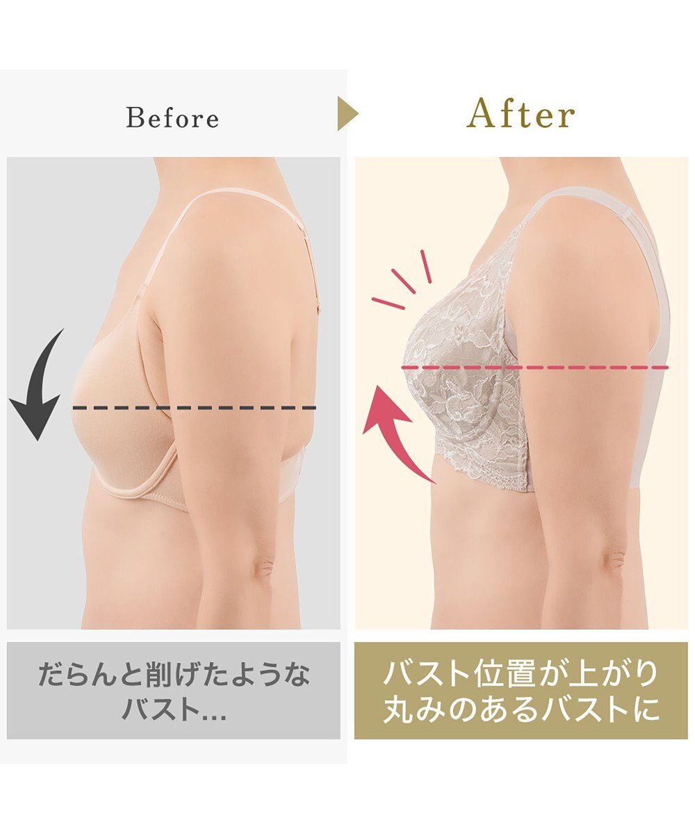 BRADELIS New York 【BRADELIS NewYork peace ブラデリス】ハートフルカップカシュクールブラ24 華やかレース ノンワイヤー 補正ブラ ブラジャー DB124102 