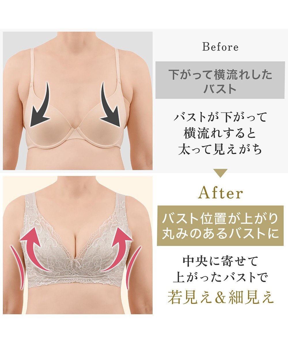 BRADELIS New York 【BRADELIS NewYork peace ブラデリス】ハートフルカップカシュクールブラ24 華やかレース ノンワイヤー 補正ブラ ブラジャー DB124102 