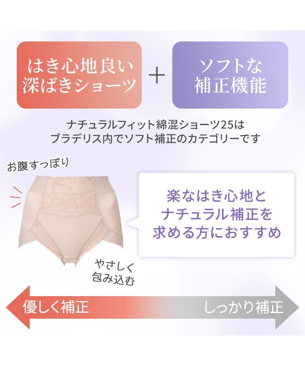 BRADELIS New York 【BRADELIS NewYork peace】ナチュラルフィット綿混ショーツ25 補正 補整下着 吸汗速乾 接触冷感で快適 
