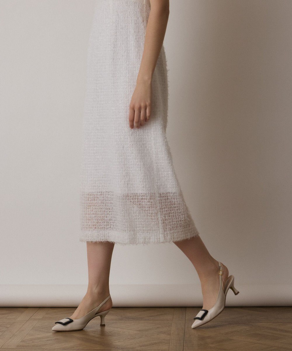 GRACE CONTINENTAL フェザー刺繍コンビワンピース 