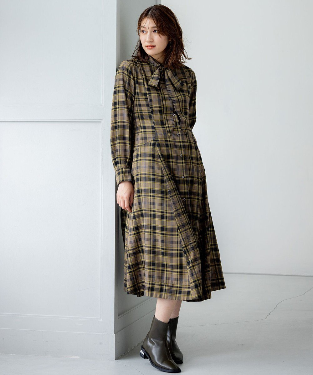 組曲 L シアーツイルチェック ワンピース 