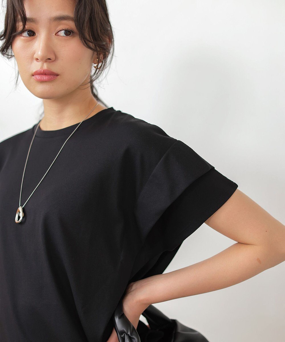 組曲 L GIZAコットンドルマンスリーブ Tシャツ 