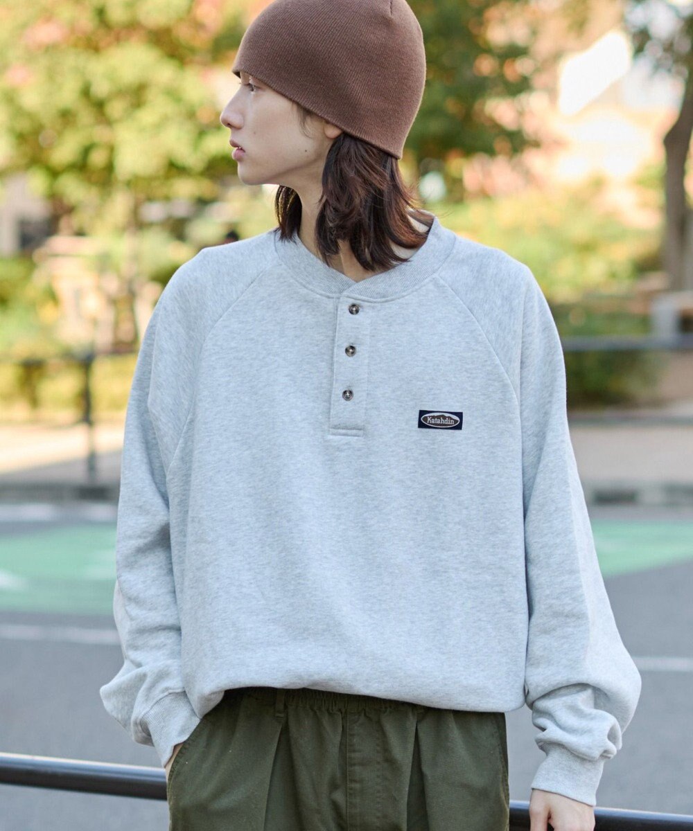 WEGO 【ユニセックス着用ITEM/MLサイズ展開/裏起毛】ショートドロストヘンリーネックプルオーバー 