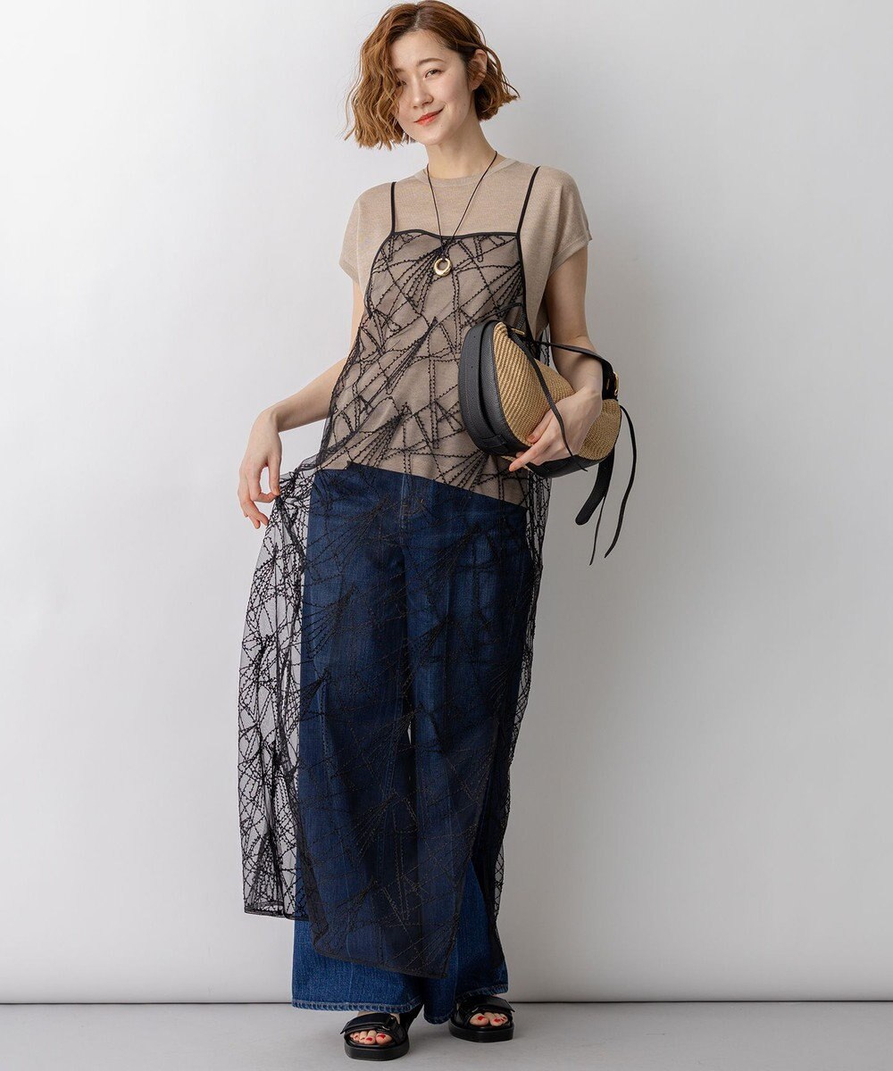 23区 【先行予約】刺繍レース キャミソールワンピース 