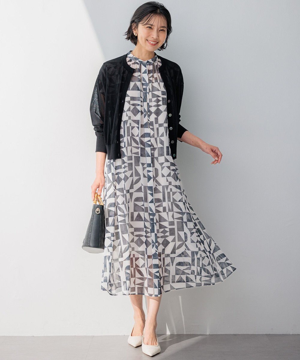 23区 L 【洗える】ライトシアーニット カーディガン 