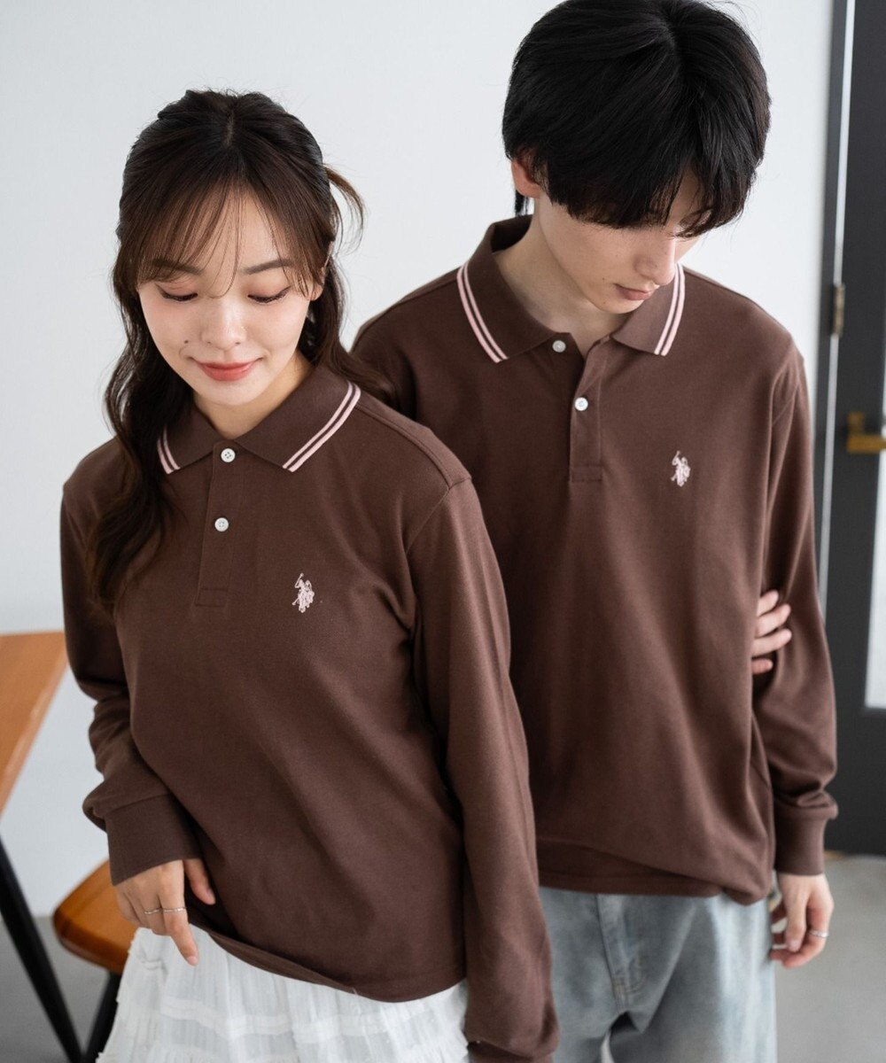 WEGO 【25年秋冬新作/ユニセックスITEM/SMLサイズ展開】別注USPOLOラインポロシャツ（長袖） 