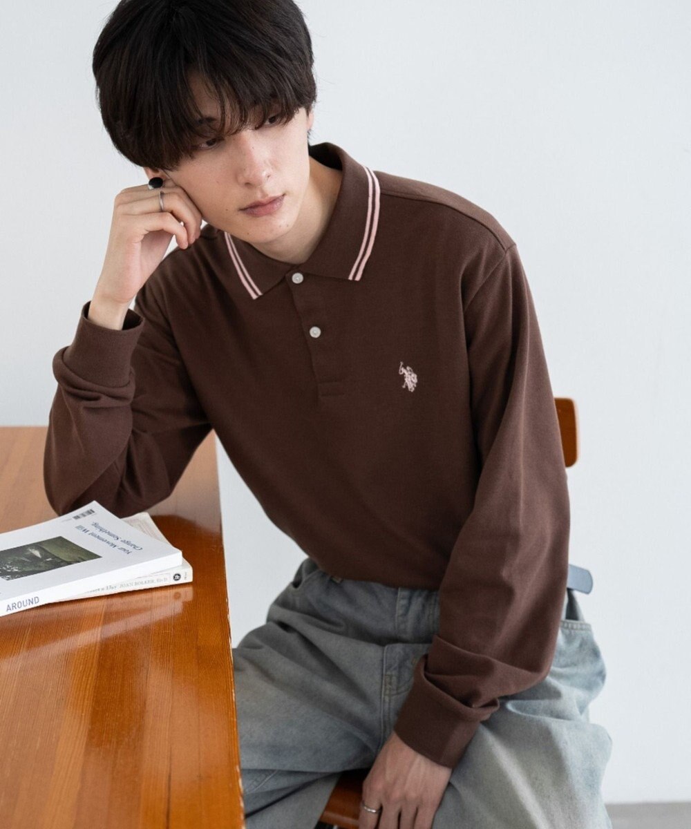 WEGO 【25年秋冬新作/ユニセックスITEM/SMLサイズ展開】別注USPOLOラインポロシャツ（長袖） 