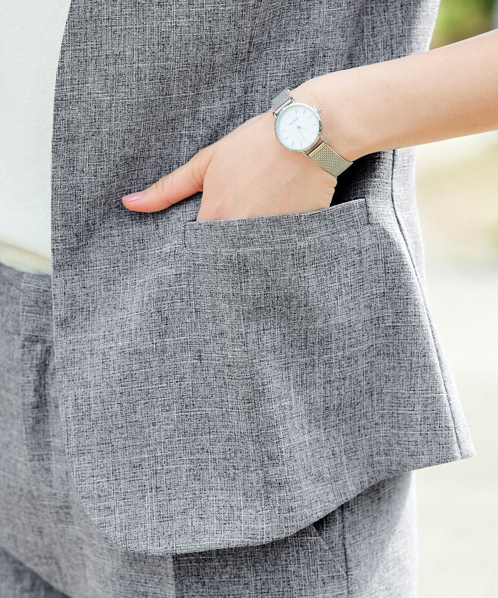 Tiaclasse 【洗える】  麻調半袖ジャケット 