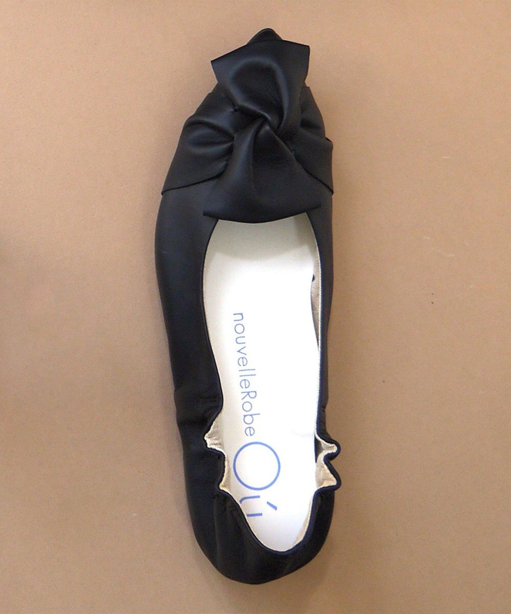 nouvelleRobe Oū 新色追加【本革・高反発】Butterfly knot ポインテッドトゥ パンプス 