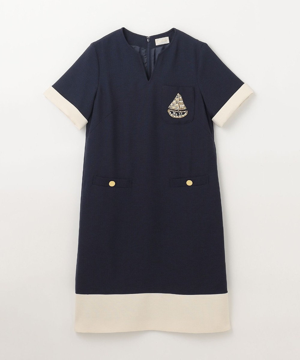 GRACE CONTINENTAL ビジューエンブレムワンピース 