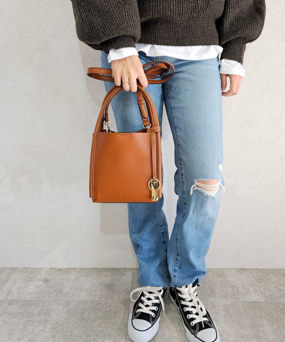 style code 【Ungrid/アングリッド】両アオリポケットハンドバッグ　プレートキーリング付き ミニショルダーバッグ 
