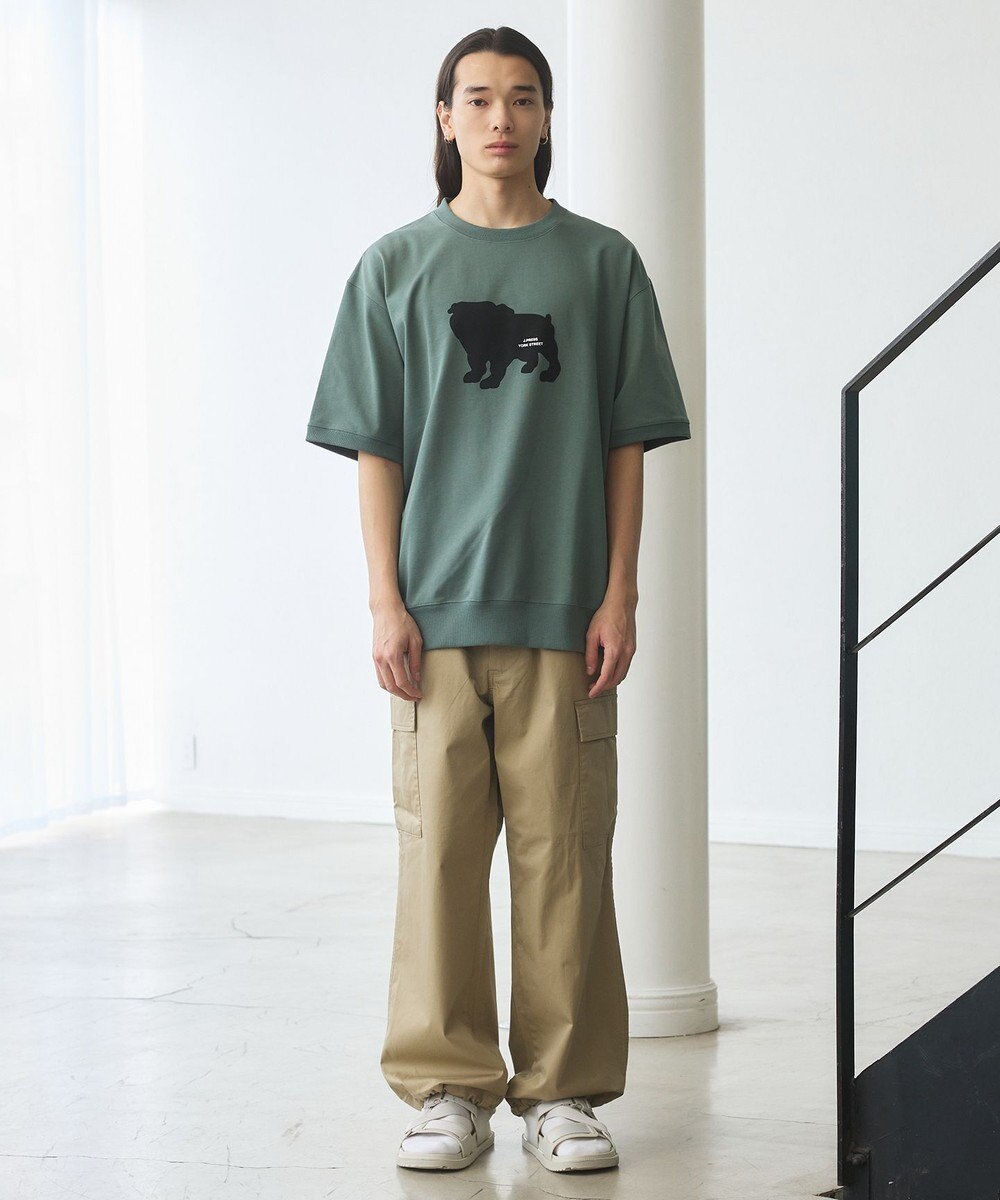 J.PRESS YORK STREET 【UNISEX】ブルドックプリントリブ Tシャツ 