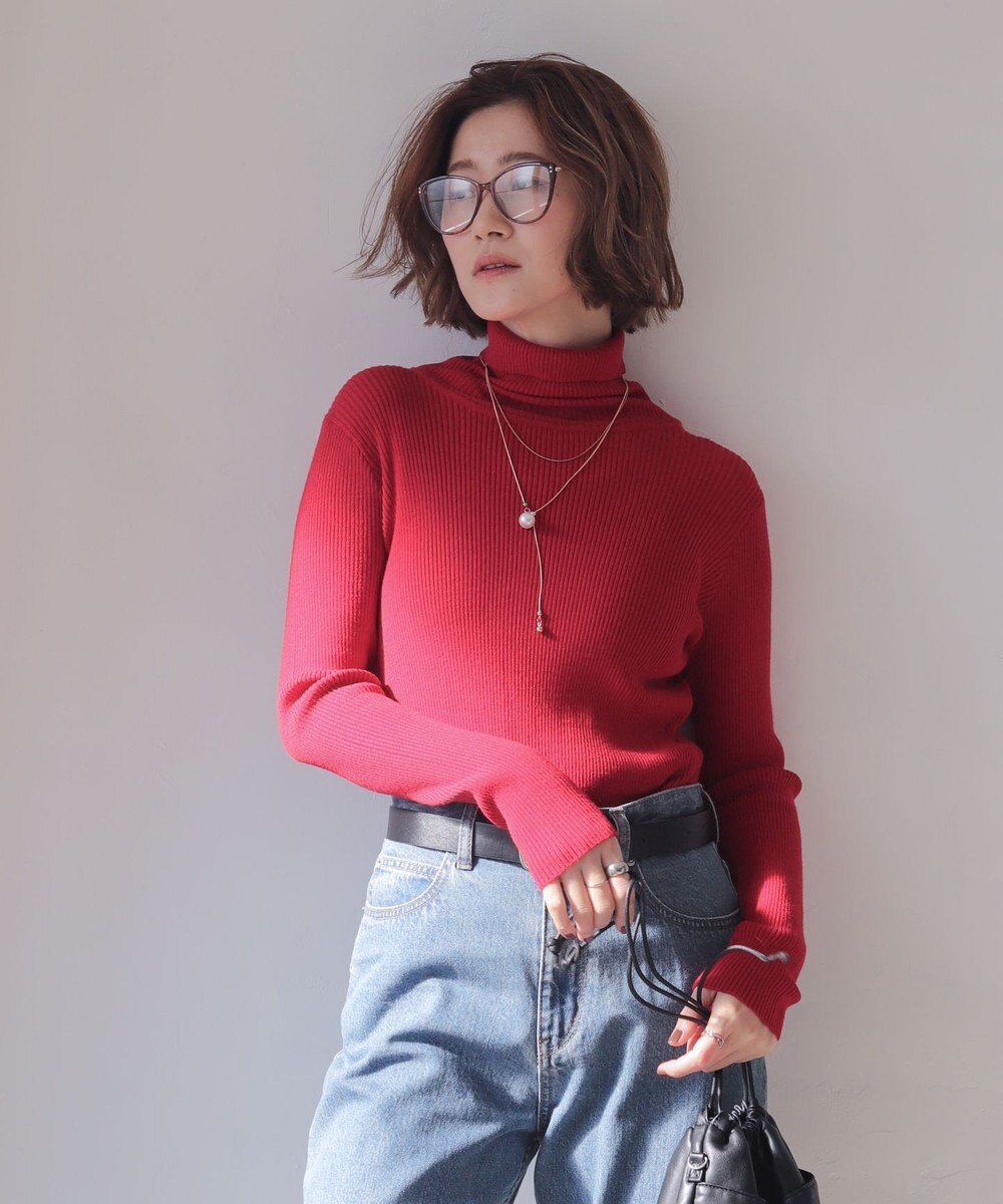 WEGO 【2025年秋冬新作】リブタートルニット 