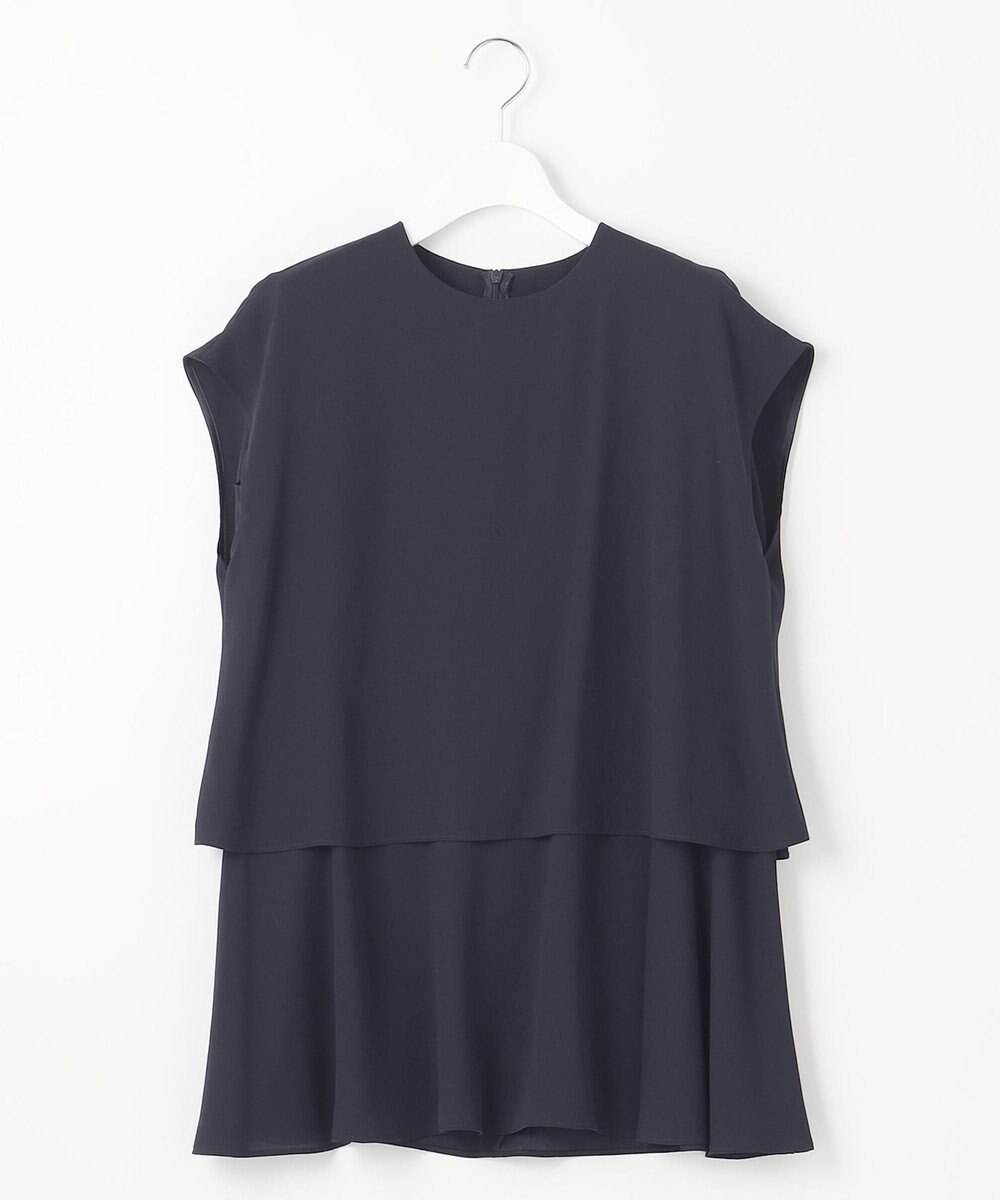 23区 【洗える】バックサテンアムンゼン フレンチスリーブ ブラウス 