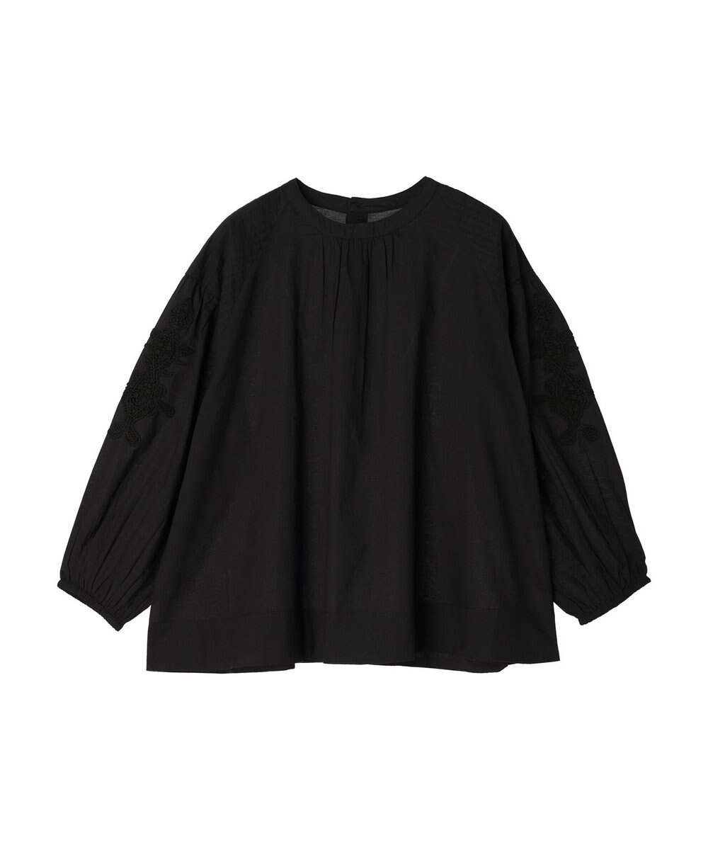 CRAFT STANDARD BOUTIQUE モチーフ刺繍ピンタックブラウス 