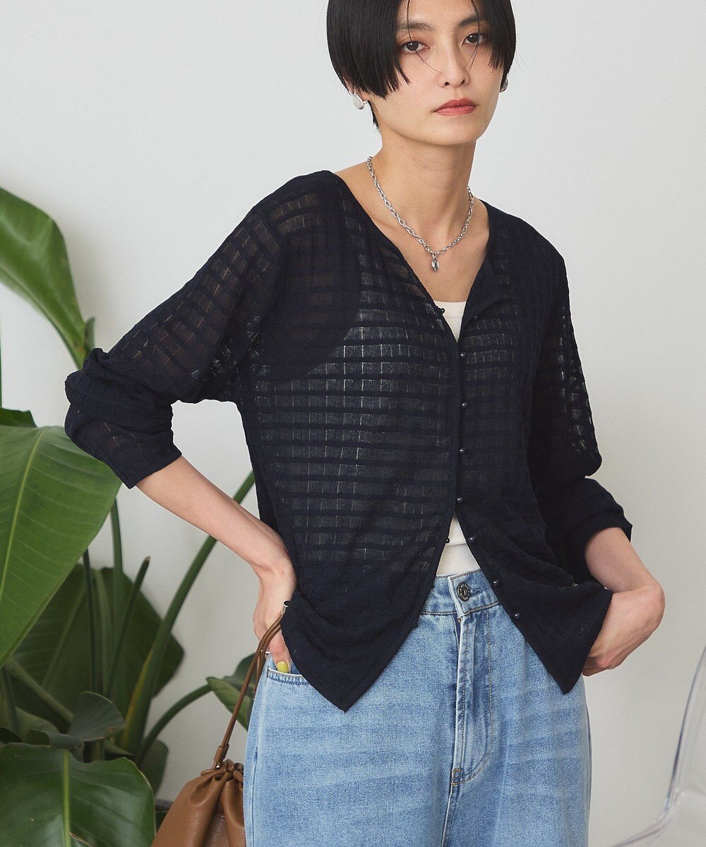 AMERICAN HOLIC シアーチェックカーディガン 