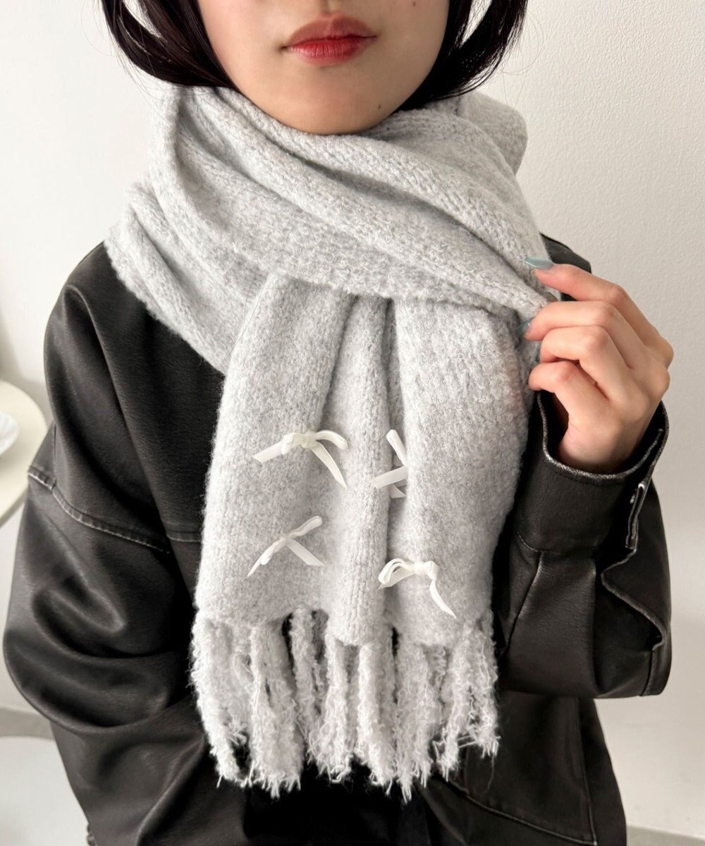 WEGO ベロアリボンニットストール 