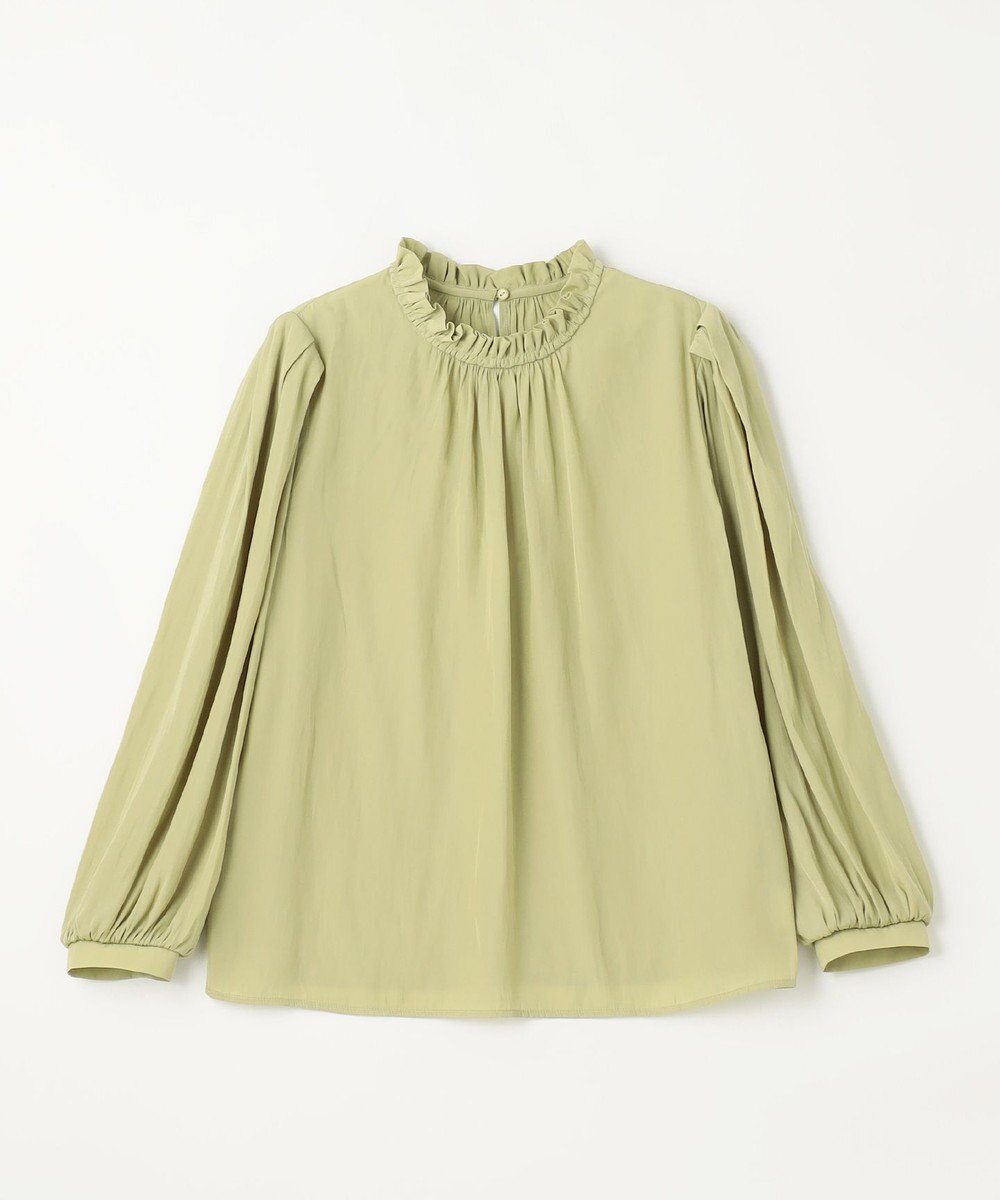 ANY 【洗濯機可・UVケア・接触冷感】フリルネックブラウス 