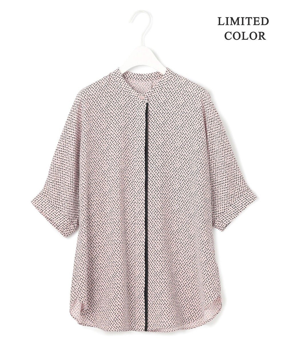 ICB L 【人気のため新色追加・接触冷感・UVケア・速乾・洗える】BackSatinAmunzen 5分袖バンドカラーブラウス 