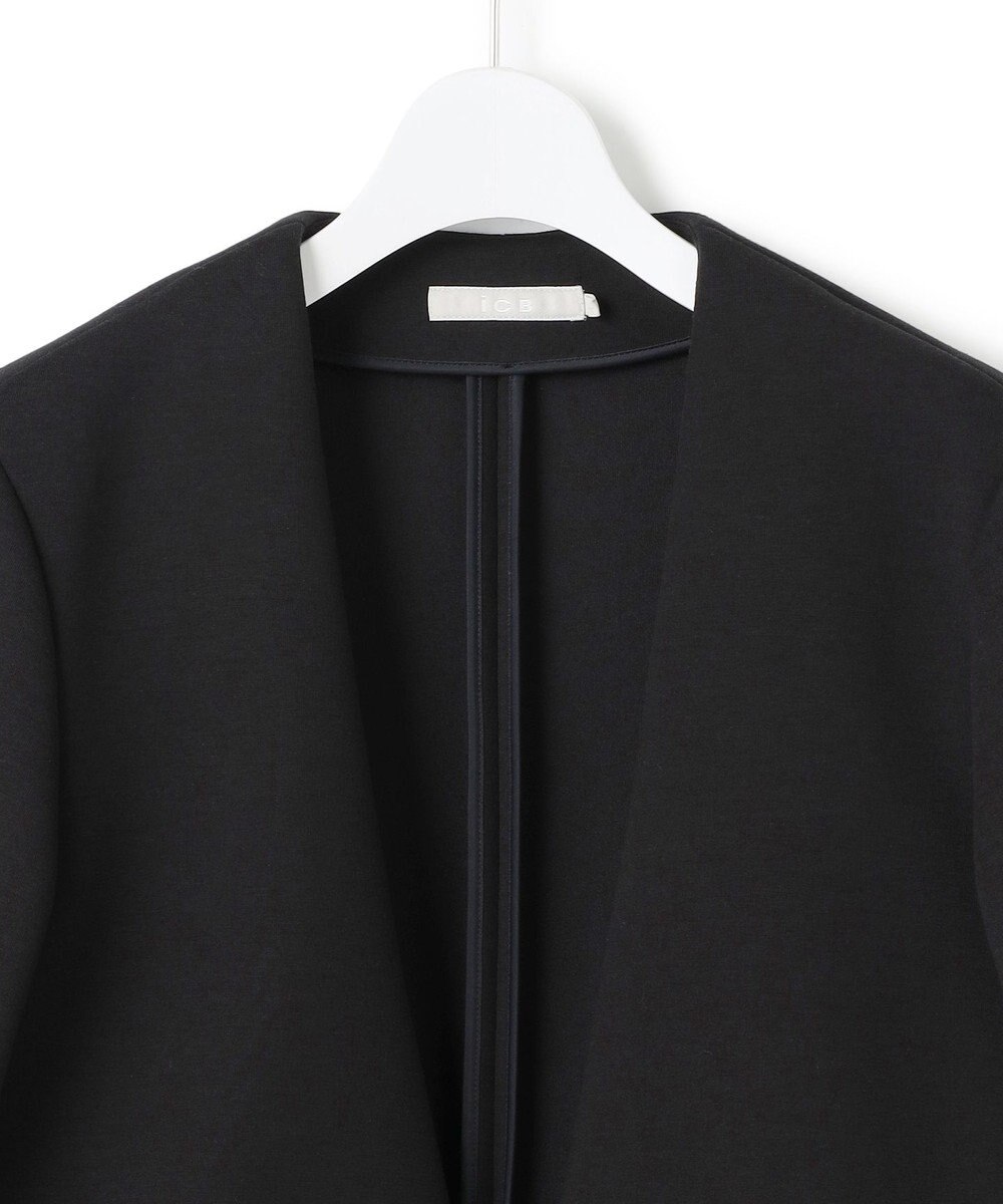 ICB L 【洗える】コンパクトWフェイス ノーカラージャケット 