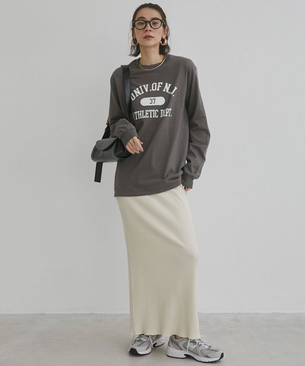 WEGO 【ANGIE VINTAGE】GILDAN カレッジロゴ オーバーサイズ プリント ロンT 