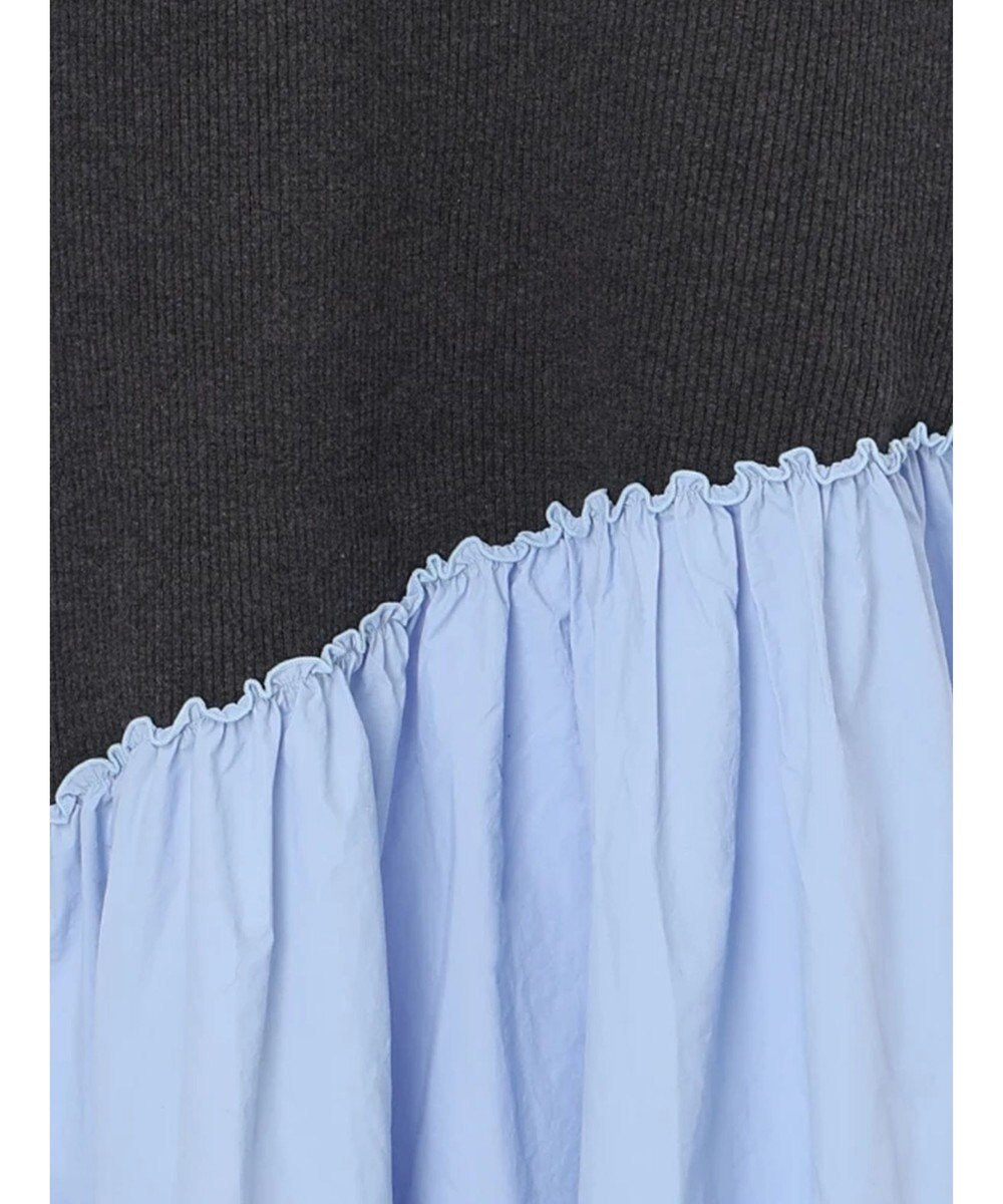 Te chichi 【宮本茉由着用】リブニットドッキングアシメワンピース 