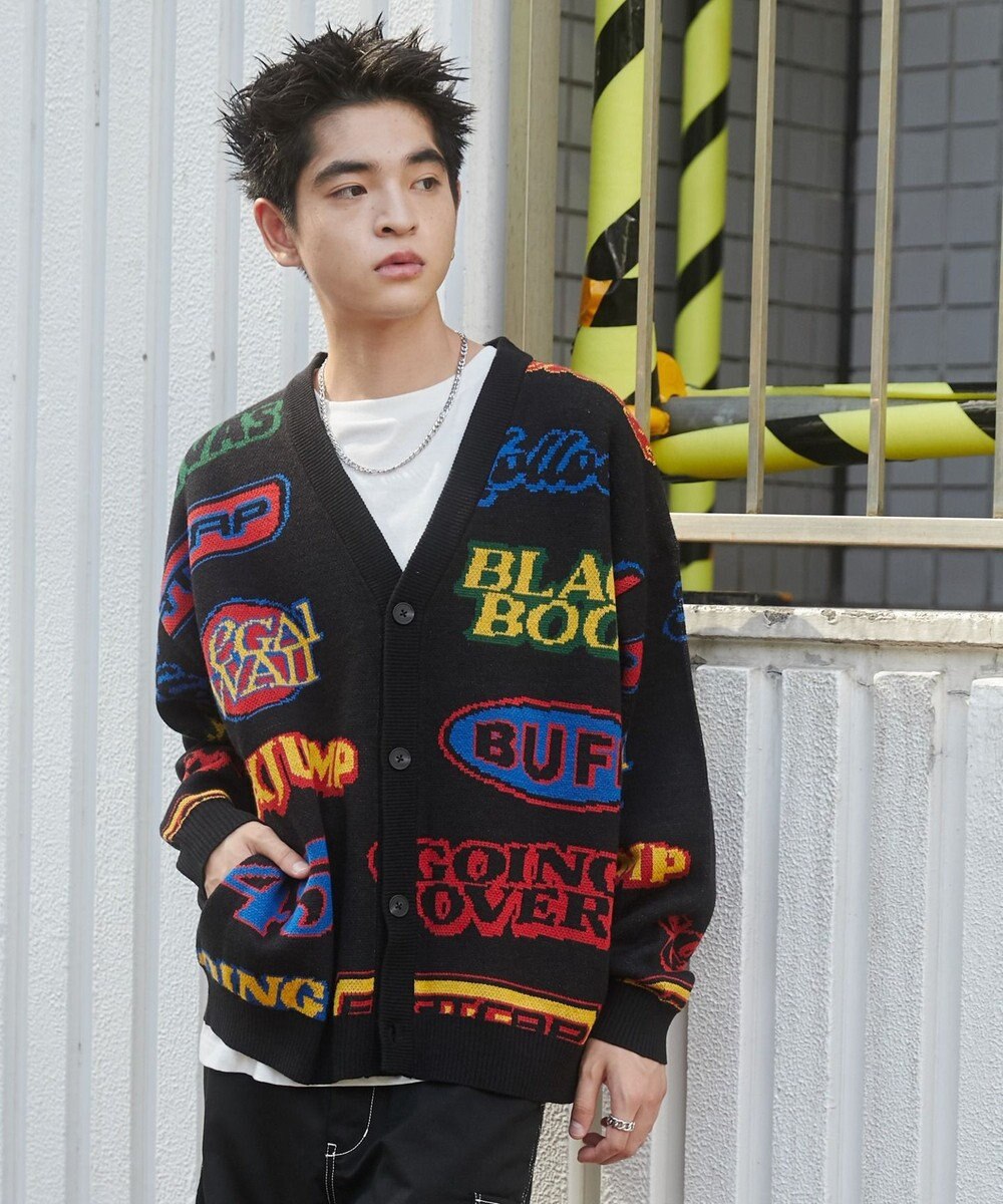 WEGO リラックスフィットパターンカーディガン 