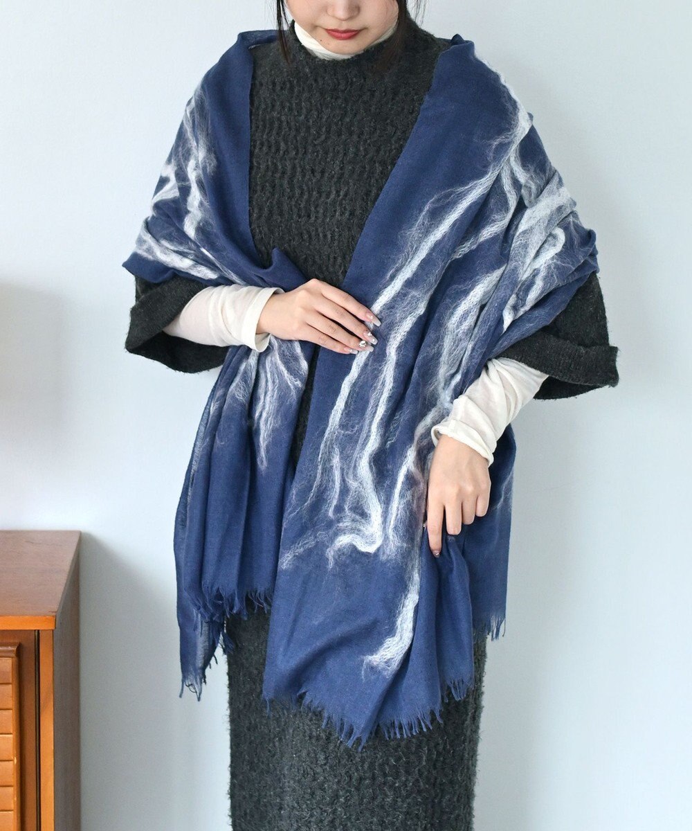 muto ニードルパンチ シルクウールストール 