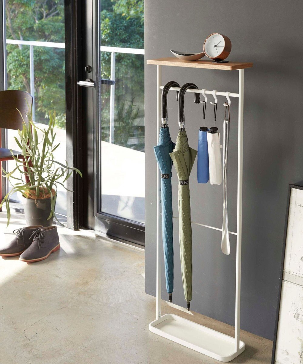 tower 天板付き引っ掛け傘立て タワー  ホワイト 