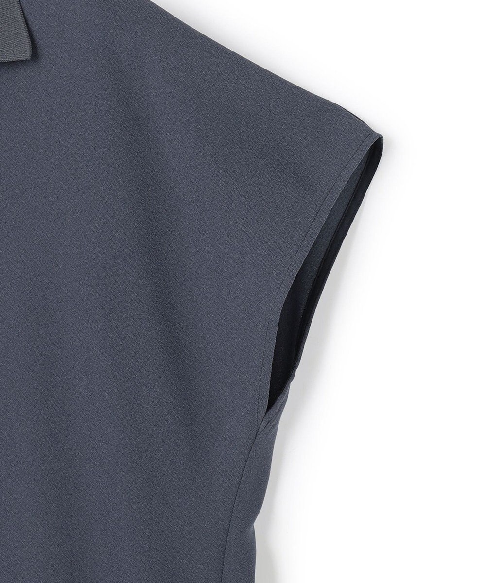 ICB 【WEB限定】FluidBackSatin ニット衿シャツワンピース 