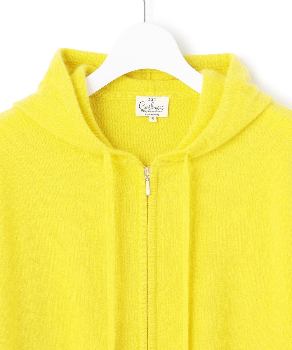23区 L 【見上愛さん着用/洗える】ピュアカシミヤ ジップアップ ニット パーカー 