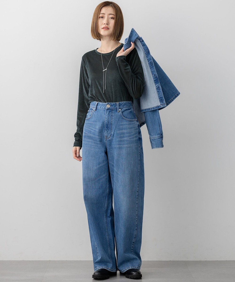 23区 【洗える】シアーベロア ロングスリーブ Tシャツ 