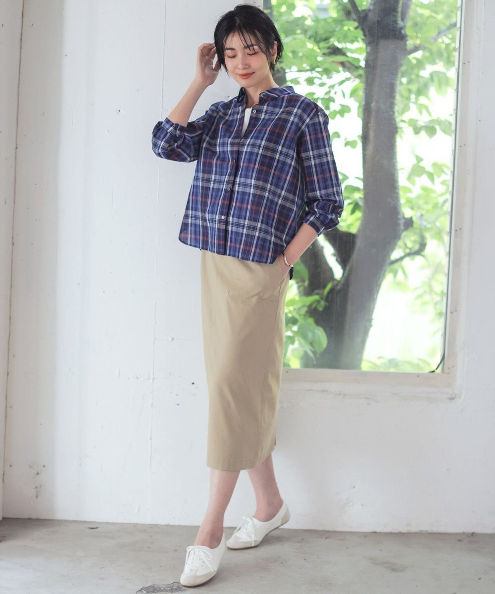 J.PRESS LADIES S コットンリネン Light マドラスチェック シャツ 
