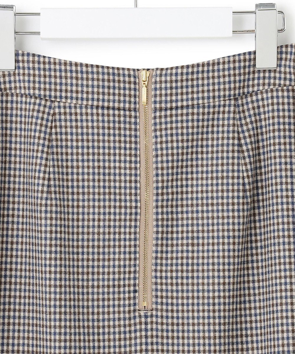 23区 ウールミルドストレッチ チェック フロントタックAラインスカート 