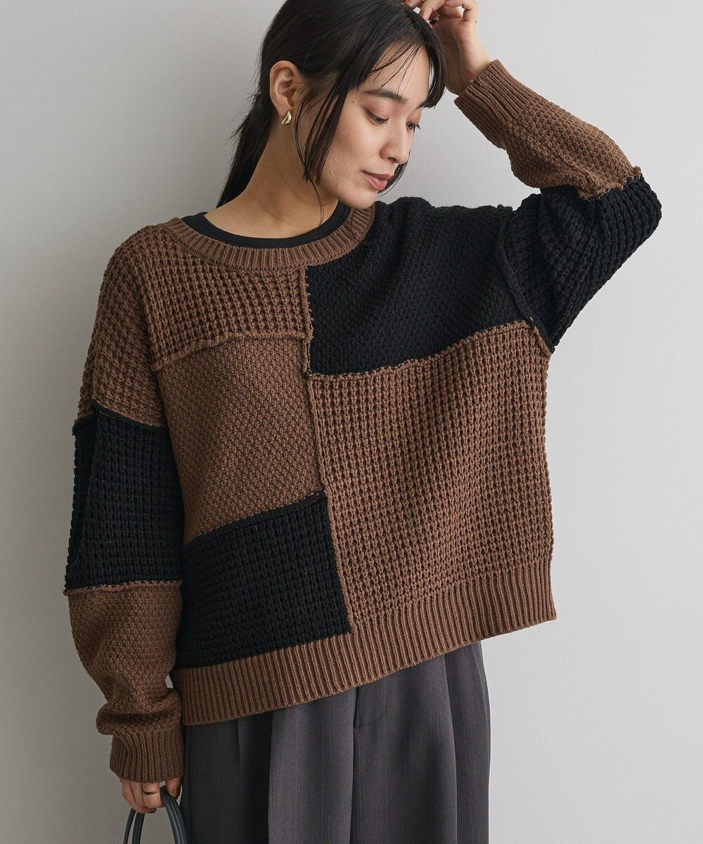 CRAFT STANDARD BOUTIQUE パッチワークニットプルオーバー 