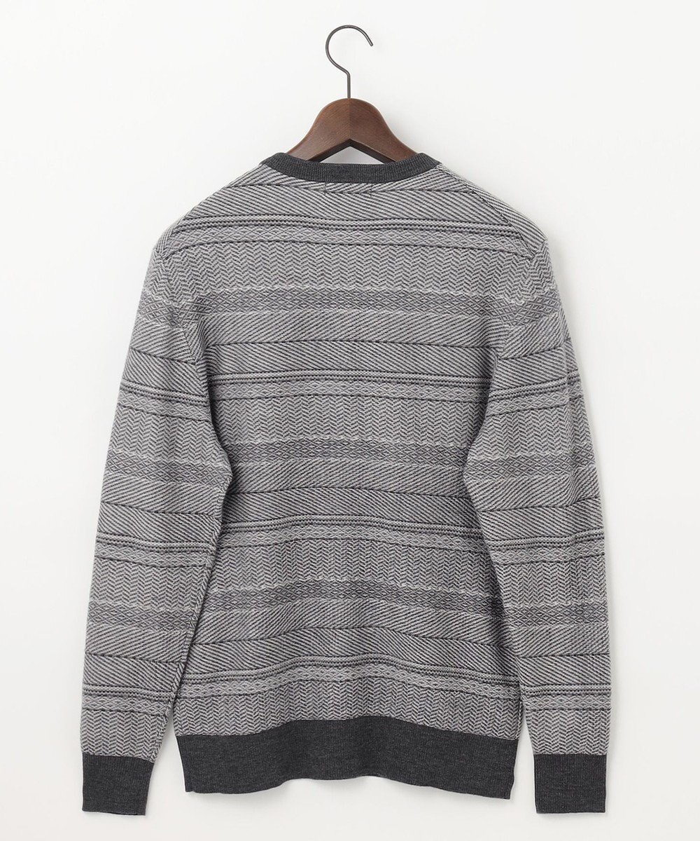 JOSEPH ABBOUD 【ストレッチ/スウェードタッチ/JAPANファブリック】ジャガード柄 プルオーバー ニット 