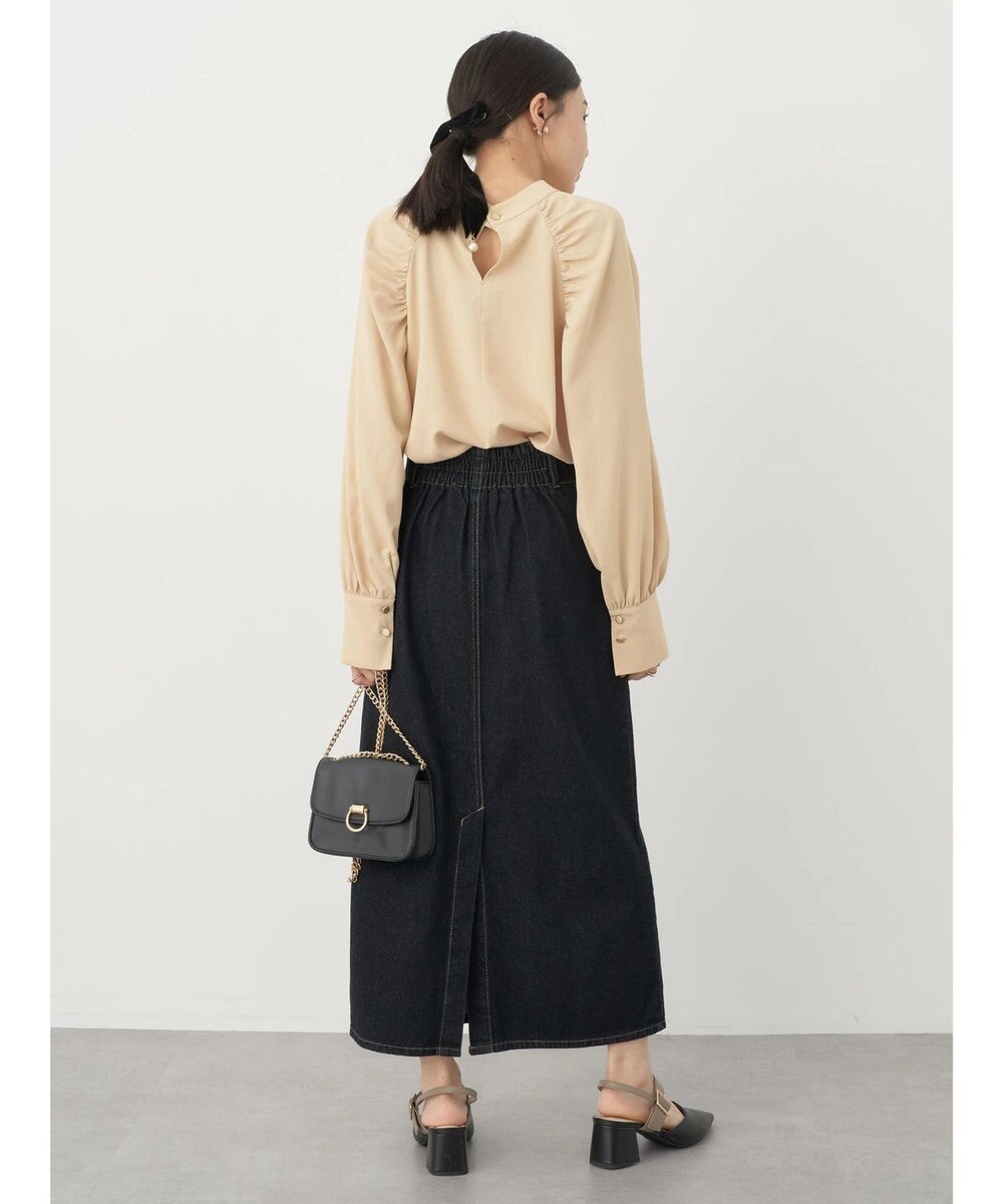 earth music&ecology ラグランギャザースリーブブラウス 