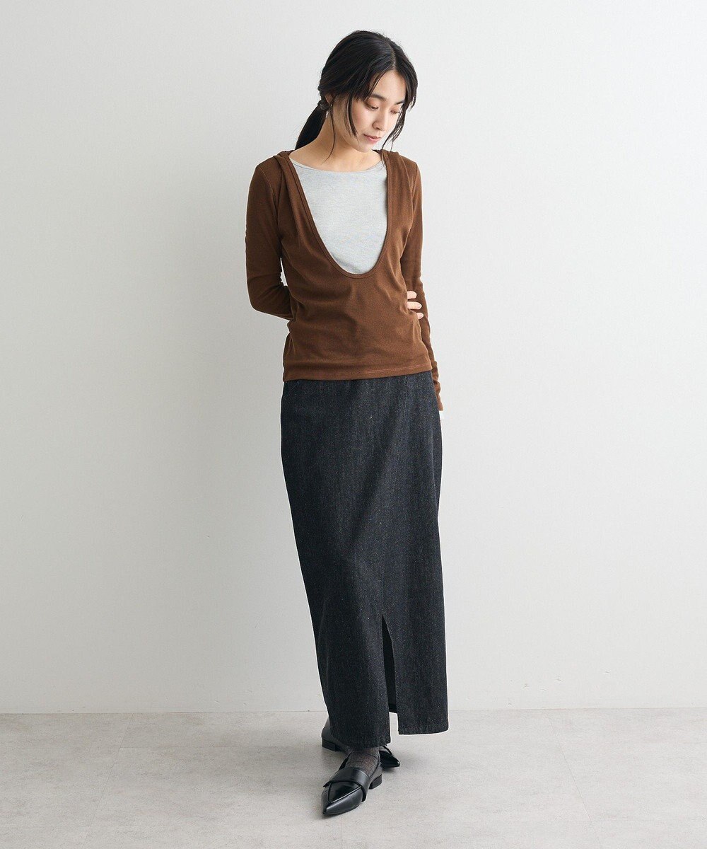 CRAFT STANDARD BOUTIQUE ラップ風デニムスカート 